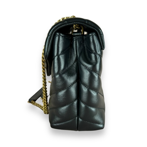 Saint Laurent's YSL LouLou Noir Black Quilted Italian Calf Skin Leather Brass - Picture 4 of 15